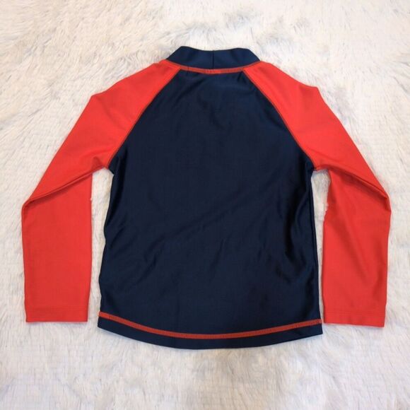 4T Carter's Simple Joys Rashguard Swim Shirt Red Navy - Picture 4 of 4